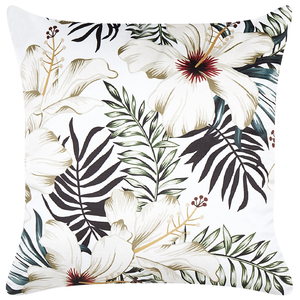 Cuscino in velluto verde crema 45 x 45 cm motivo foglie stile boho soggiorno camera da letto