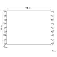 Coperta in misto poliestere e acrilico bianco e nero 130 x 170 cm Motivo decorativo a righe double face