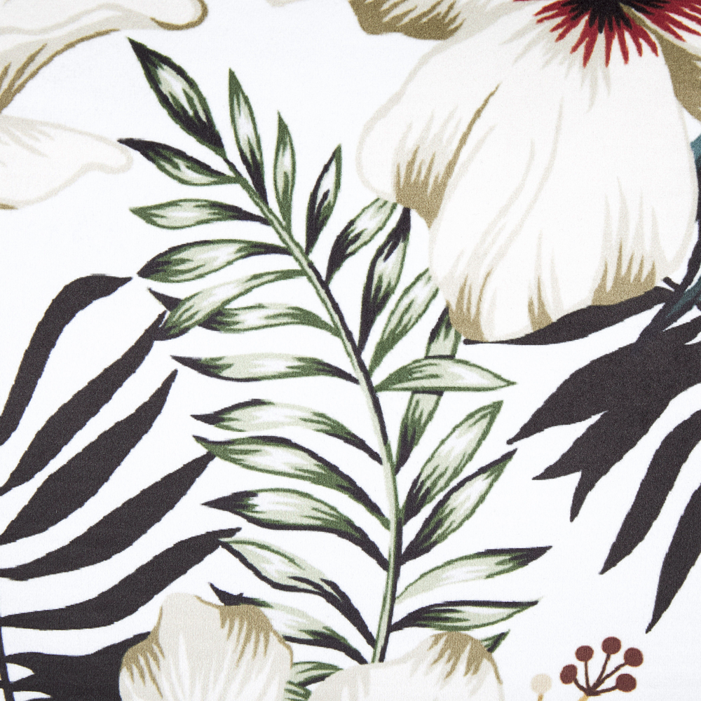 Cuscino in velluto verde crema 45 x 45 cm motivo foglie stile boho soggiorno camera da letto