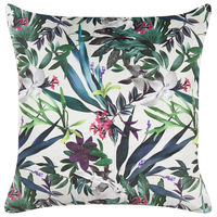 Set di 2 cuscini in velluto verde crema 45 x 45 cm motivo foglie stile boho soggiorno camera da letto