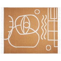 Coperta arancione misto poliestere e acrilico 130 x 170 cm motivo astratto decorativo motivo double face