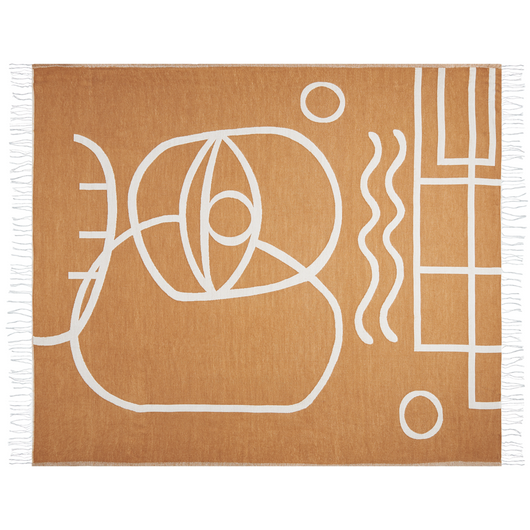 Coperta arancione misto poliestere e acrilico 130 x 170 cm motivo astratto decorativo motivo double face