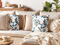 Cuscino in velluto giallo verde acqua 45 x 45 cm motivo foglia Boho