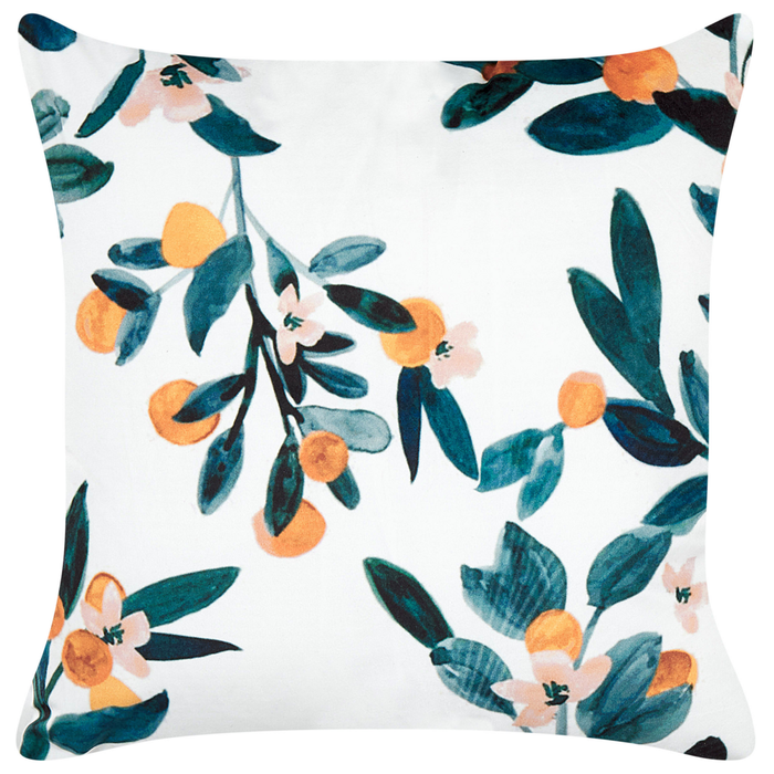 Set di 2 cuscini in velluto giallo verde acqua 45 x 45 cm con motivo a foglie boho