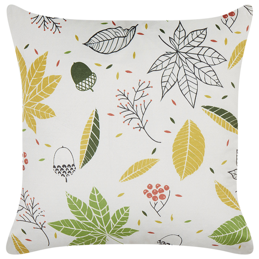 Set di 2 cuscini in velluto bianco giallo e verde 45 x 45 cm soggiorno camera da letto