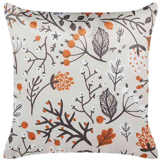 Cuscino decorativo velluto di poliestere multicolore 45 x 45 cm motivo autunnale rivestimento sfoderabile con imbottitura boho style