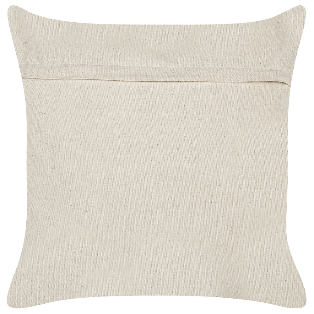 Set di 2 cuscini decorativi bianco e grigio cotone 45x45 cm con nappe motivo rombi