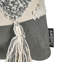 Set di 2 cuscini decorativi bianco e grigio cotone 45x45 cm con nappe motivo rombi