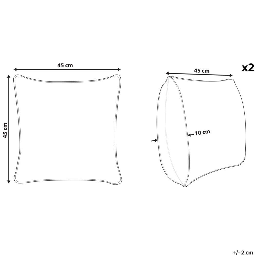 Set di 2 cuscini decorativi bianco e grigio cotone 45x45 cm con nappe motivo rombi