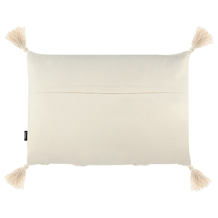 Set di 2 cuscini decorativi cotone beige 40 x 60 cm con nappe motivo boho chevron