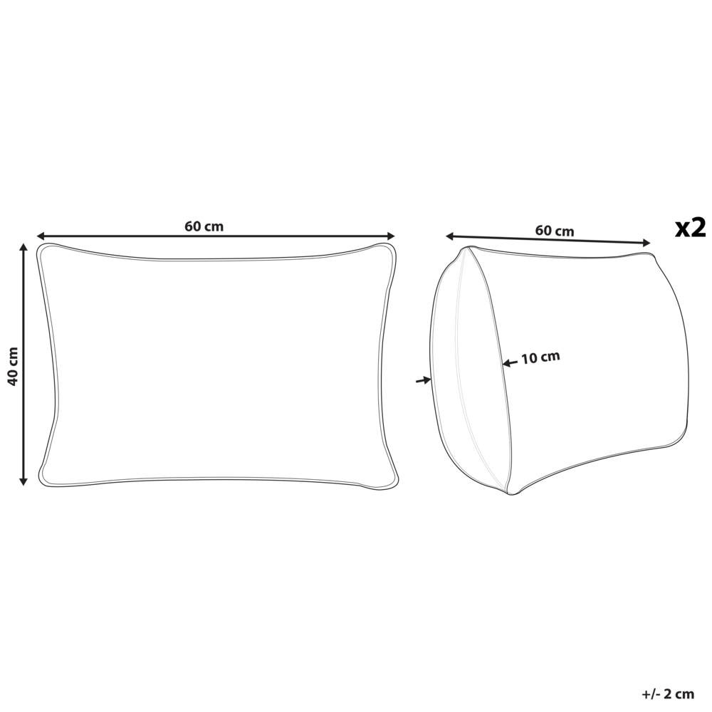 Set di 2 cuscini decorativi cotone beige 40 x 60 cm con nappe motivo boho chevron