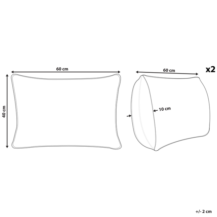 Set di 2 cuscini decorativi cotone beige 40 x 60 cm con nappe motivo boho chevron