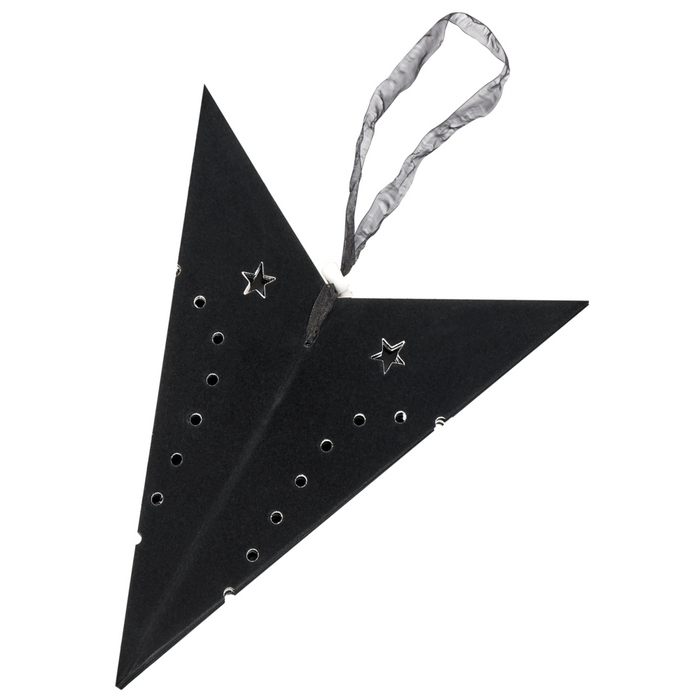 Set di 2 stelle LED in carta di colore nero 60 cm velluto decorazione di Natale