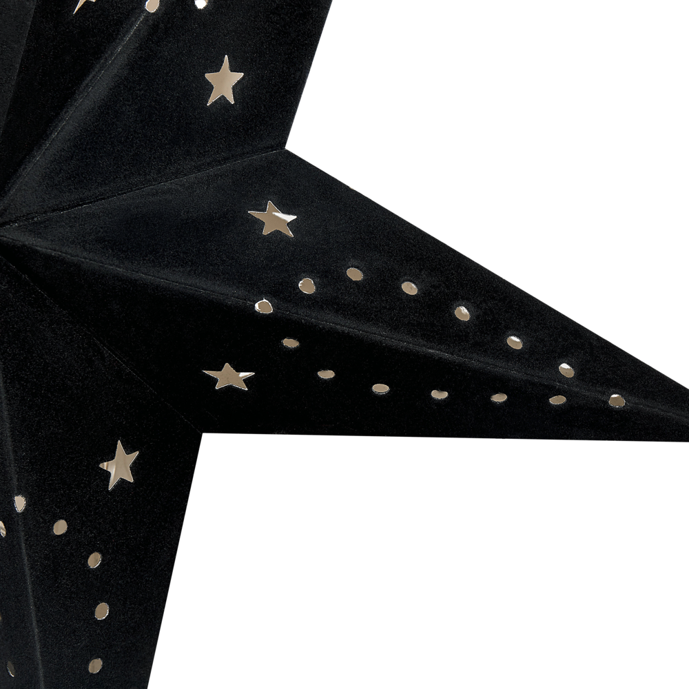 Set di 2 stelle LED in carta di colore nero 60 cm velluto decorazione di Natale