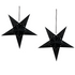 Set di 2 stelle LED in carta di colore nero 45 cm velluto decorazione di Natale