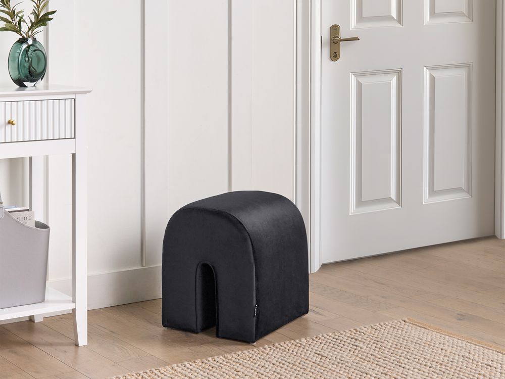 pouf rivestimento in velluto nero pouf a forma di u accessori soggiorno di design moderno