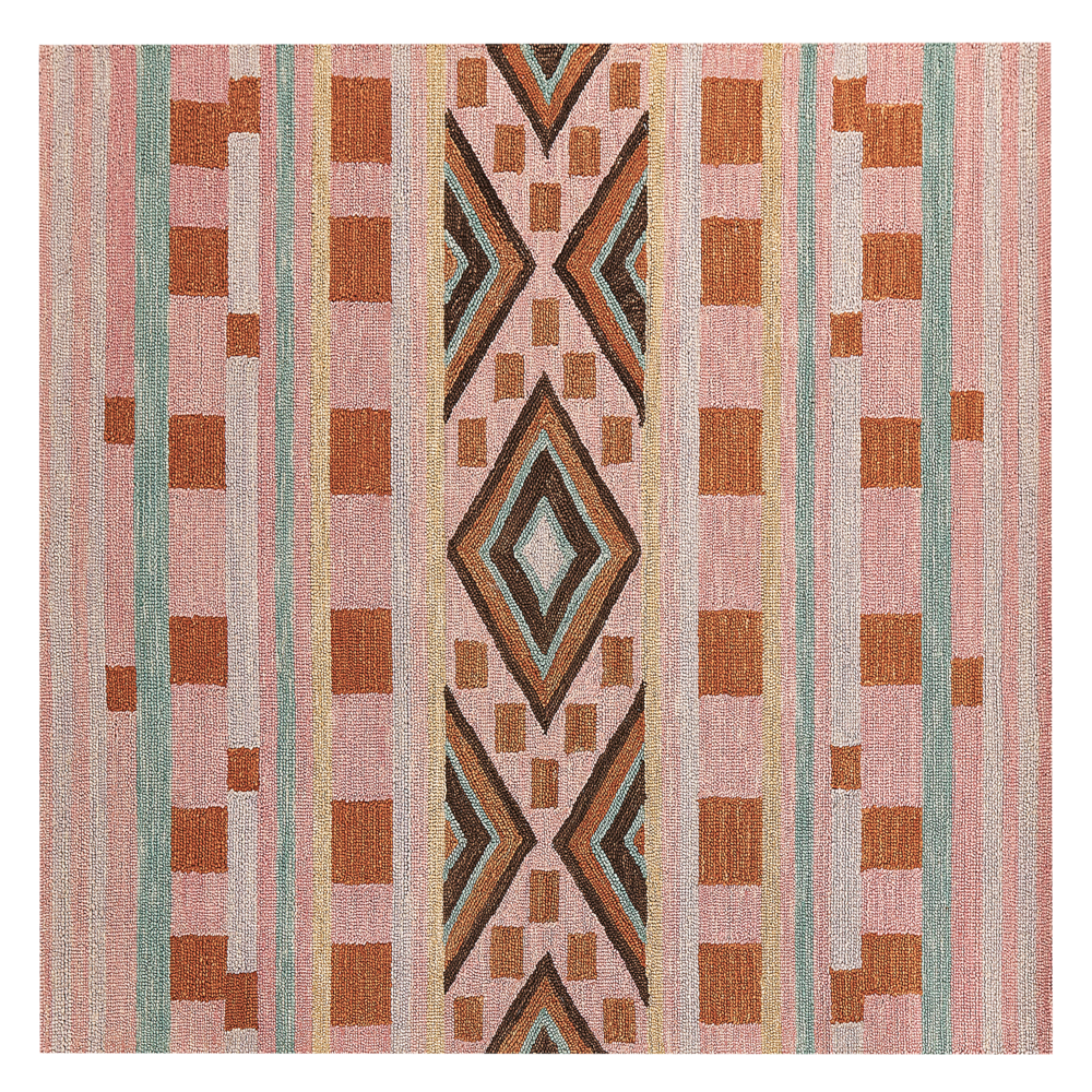 Tappeto moderno con motivo geometrico 200 x 200 cm multicolore camera da letto salotto