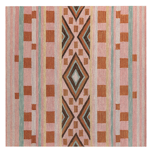 Tappeto moderno con motivo geometrico 200 x 200 cm multicolore camera da letto salotto