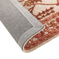 Tappeto lana in stile orientale 200 x 200 cm di colore beige ed arancione salotto camera da letto