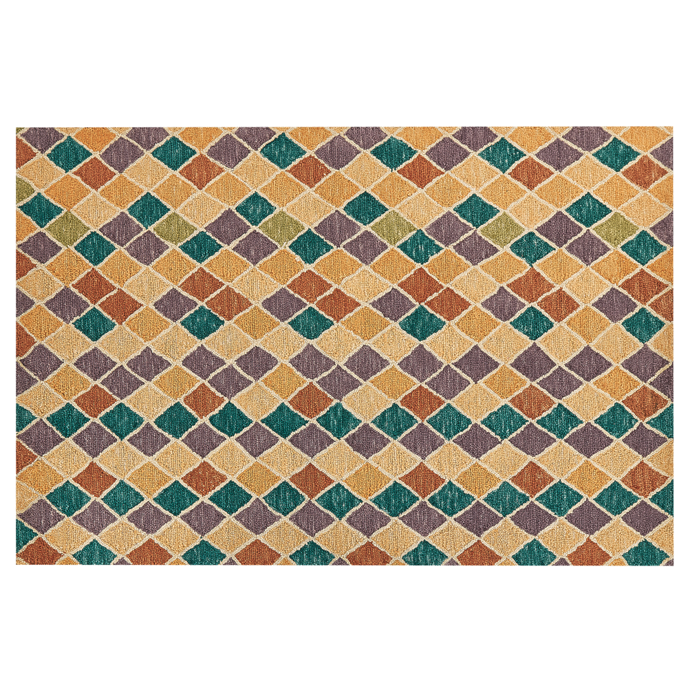 Tappeto moderno con motivo geometrico 140 x 200 cm multicolore camera da letto salotto