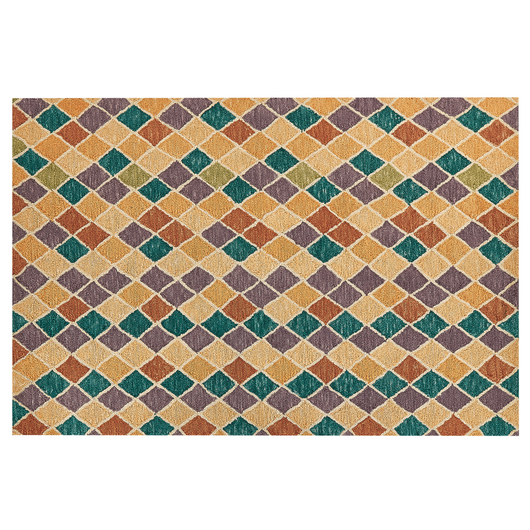 Tappeto moderno con motivo geometrico 140 x 200 cm multicolore camera da letto salotto