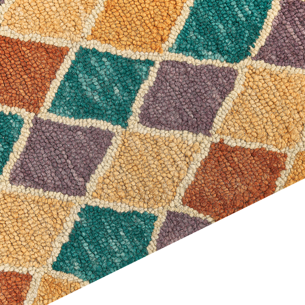 Tappeto moderno con motivo geometrico 140 x 200 cm multicolore camera da letto salotto