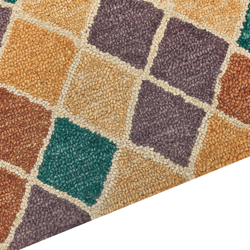 Tappeto moderno con motivo geometrico 200 x200 cm multicolore camera da letto salotto