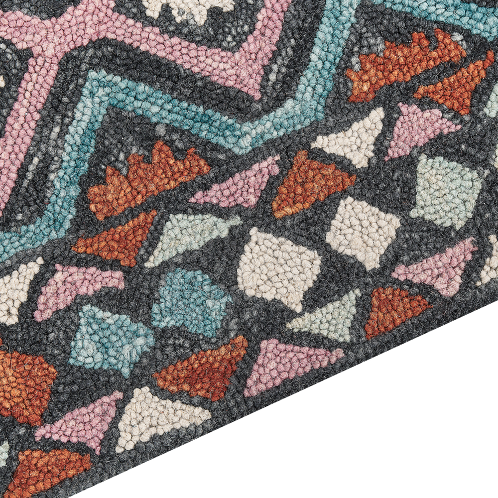 Tappeto moderno con motivo geometrico tribale 140 x 200 cm multicolore camera da letto salotto