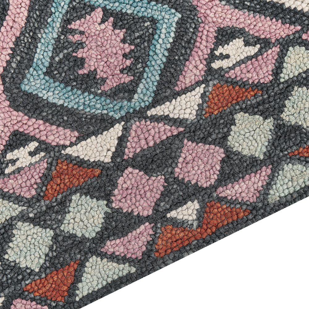 Tappeto moderno con motivo geometrico tribale 200 x 200 cm multicolore camera da letto salotto