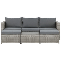 Set salotto da giardino marrone bianco cuscini Rattan Sintetico per 2 persone Set da esterno 3 pezzi con tavolino destro