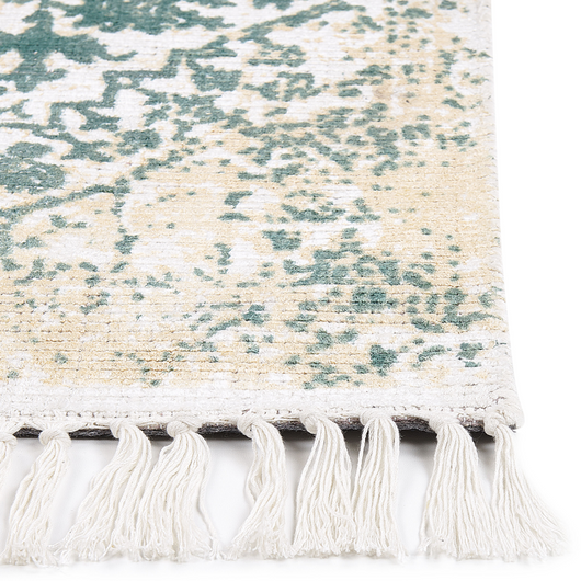 Tappeto viscosa grigio e verde 80 x 150 cm orientale invecchiato soggiorno camera da letto