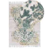 Tappeto viscosa grigio e verde 140 x 200 cm orientale invecchiato soggiorno camera da letto