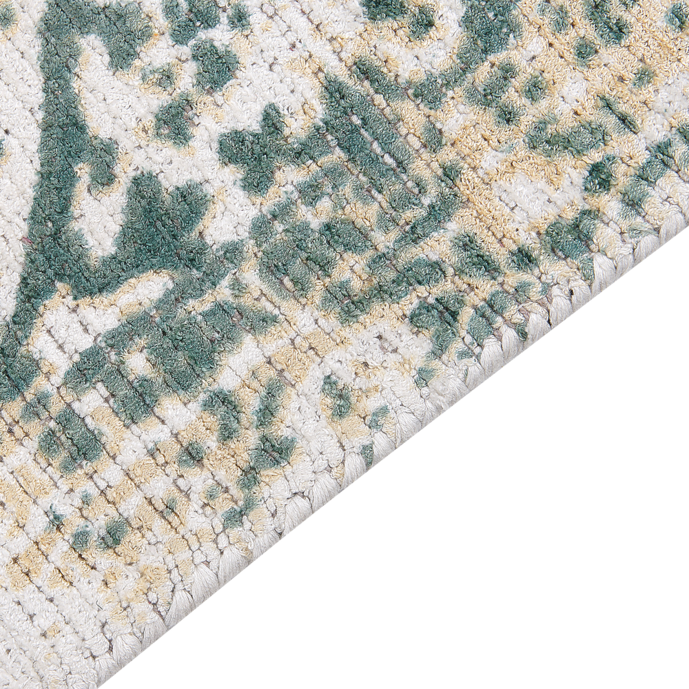 Tappeto viscosa grigio e verde 140 x 200 cm orientale invecchiato soggiorno camera da letto