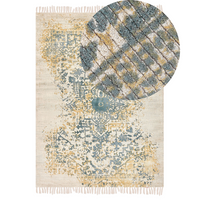 Tappeto viscosa giallo e verde 140 x 200 cm orientale invecchiato soggiorno camera da letto