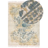 Tappeto viscosa giallo e verde 160 x 230 cm orientale invecchiato soggiorno camera da letto