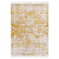Tappeto viscosa giallo beige 140 x 200 cm orientale invecchiato soggiorno camera da letto