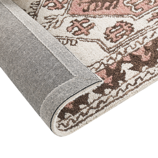 Tappeto multicolore lana 200 x 200 cm fatto a mano motivo geometrico orientale boho soggiorno camera da letto