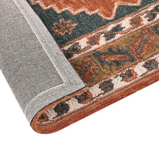 Tappeto multicolore lana 140 x 200 cm fatto a mano motivo geometrico orientale boho soggiorno camera da letto