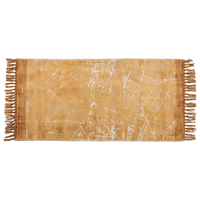 Tappeto moderno in viscosa con frange 80 x 150 cm arancione stile moderno contemporaneo camera da letto soggiorno