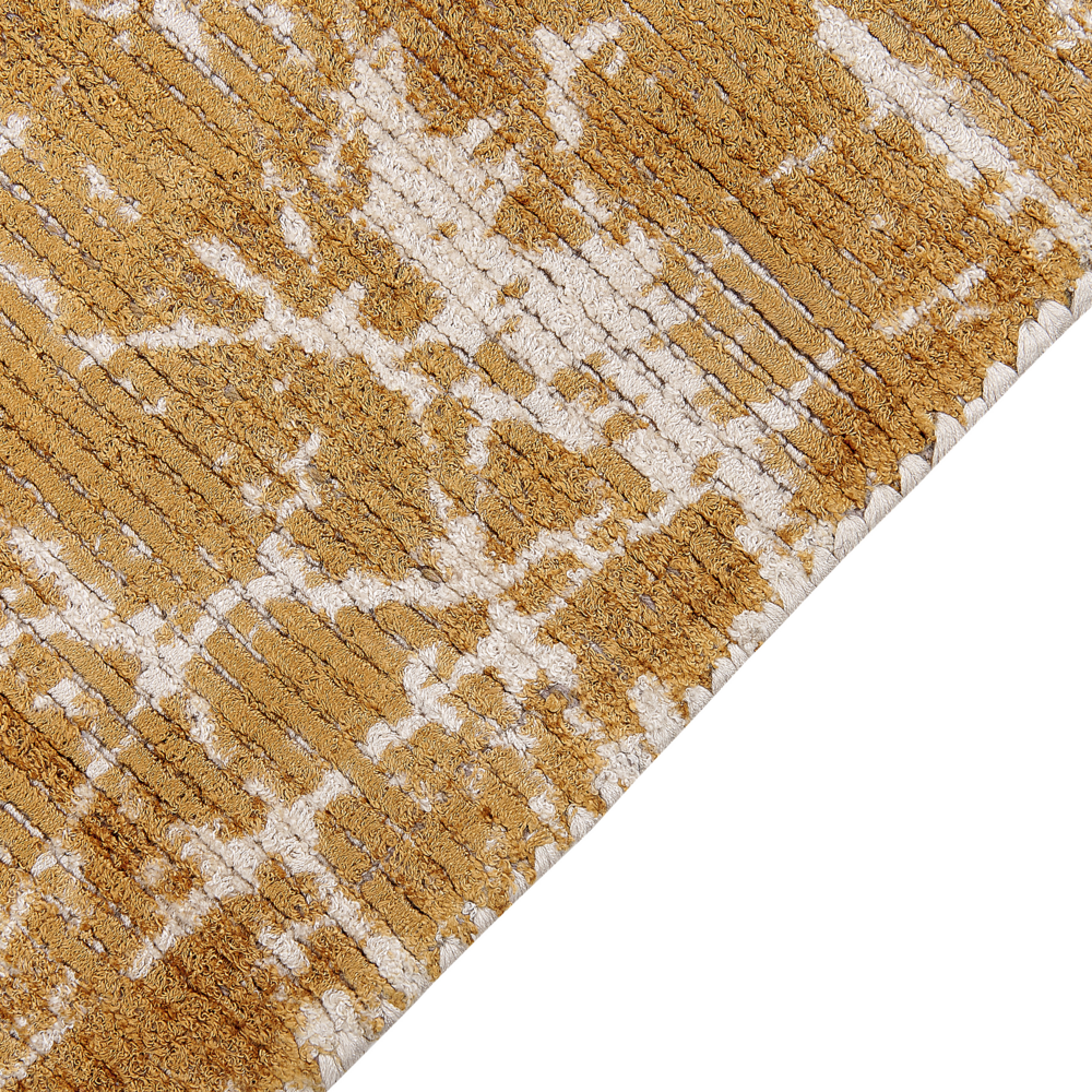 Tappeto moderno in viscosa con frange 80 x 150 cm arancione stile moderno contemporaneo camera da letto soggiorno