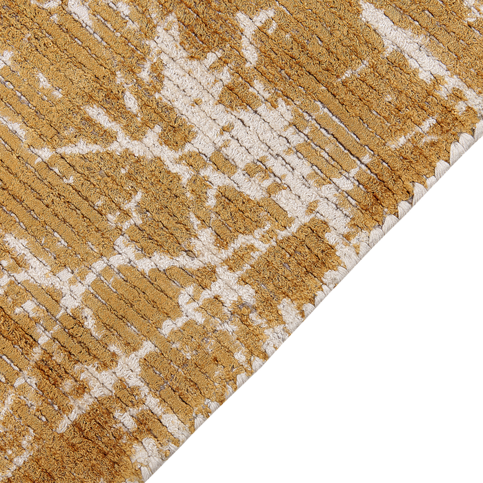 Tappeto moderno in viscosa con frange 80 x 150 cm arancione stile moderno contemporaneo camera da letto soggiorno