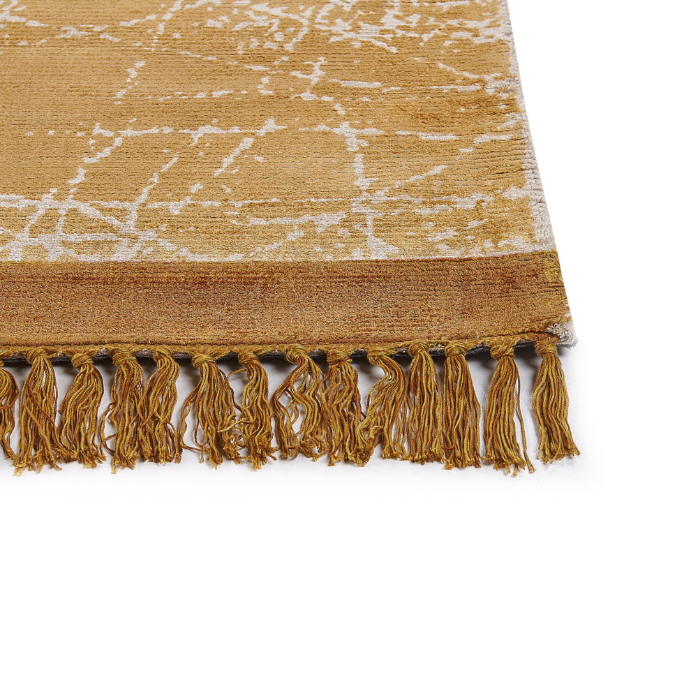 Tappeto moderno in viscosa con frange 160 x 230 cm arancione stile moderno contemporaneo camera da letto soggiorno