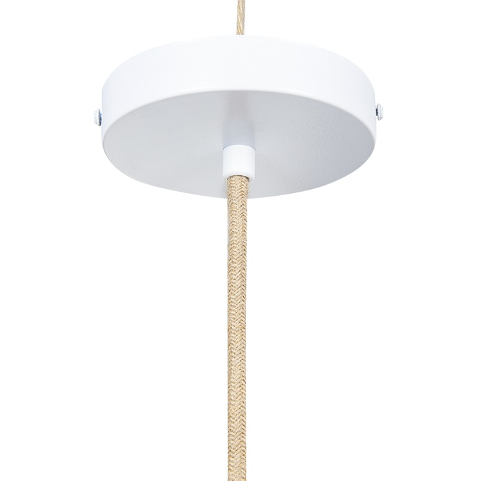 Lampada a sospensione rattan naturale giallo paralume in tessuto boho illuminazione lampadario