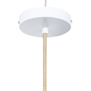 Lampada a sospensione beige rattan naturale paralume in poliestere boho illuminazione lampadario