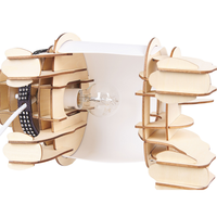 Lampada da tavolo in legno chiaro a forma di cane con luce accessorio decorativo per camera da letto ufficio