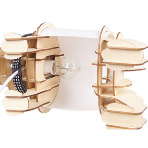 Lampada da tavolo in legno chiaro a forma di cane con luce accessorio decorativo per camera da letto ufficio