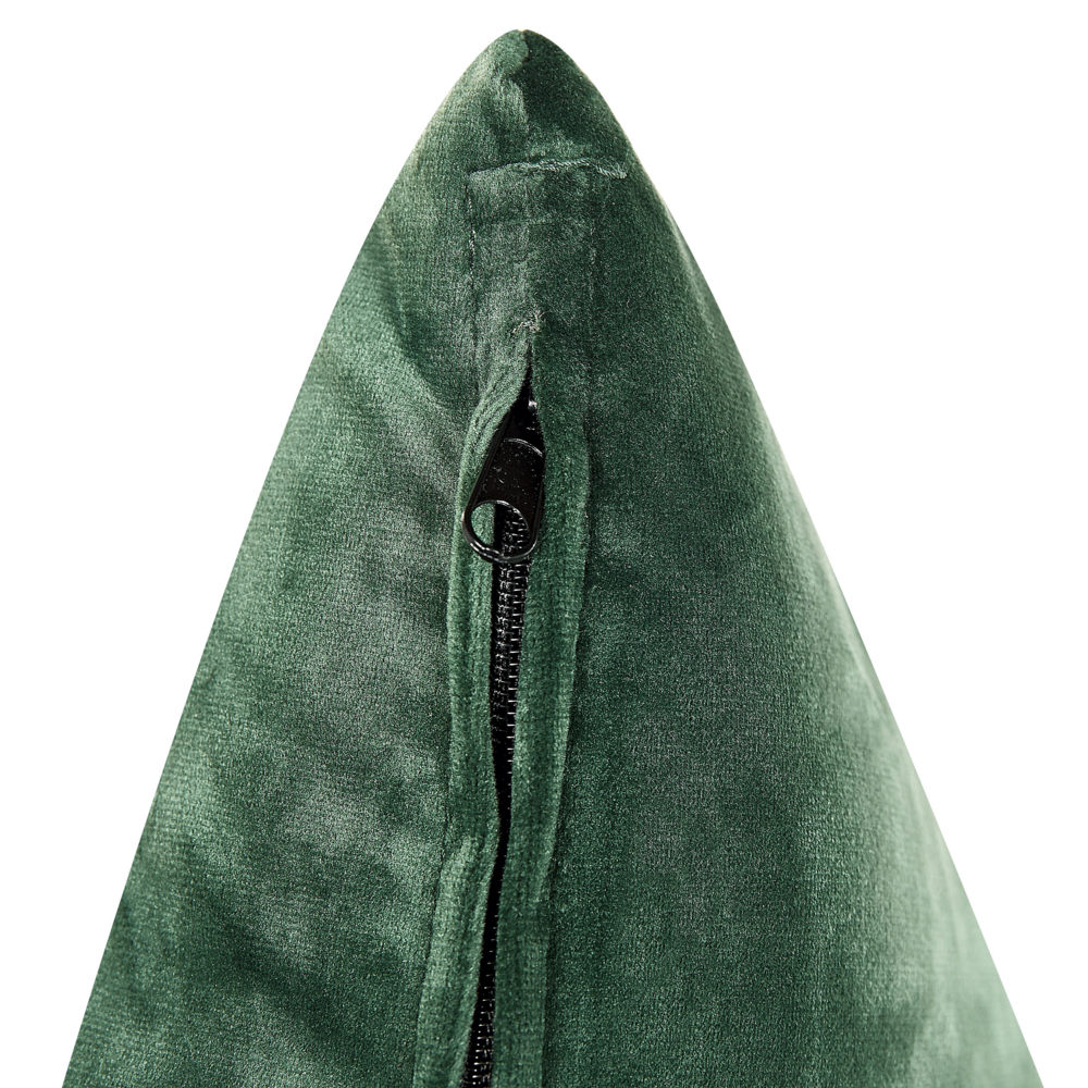 Divano ad angolo cuscini in tessuto di velluto verde scuro gambe in metallo con finitura in legno