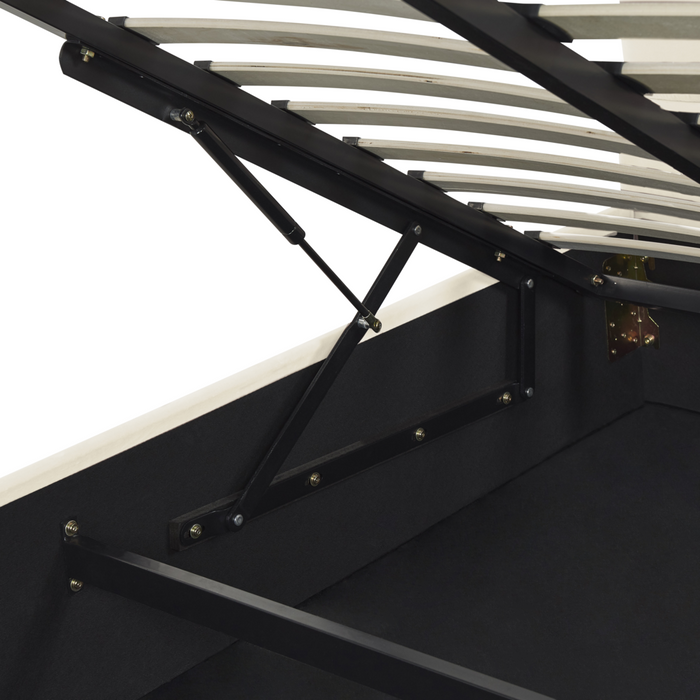 Letto contenitore matrimoniale rete a doghe velluto bianco sporco 180 x 200 testiera a conchiglia