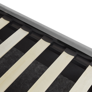 Letto contenitore matrimoniale imbottito velluto grigio retrò minimalista 160 x 200