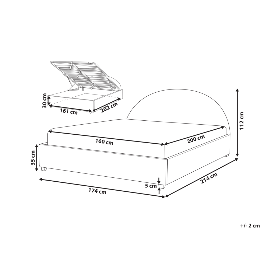 Letto contenitore matrimoniale imbottito velluto grigio retrò minimalista 160 x 200
